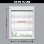 LazBlinds 2-inch Cordless Faux Wood Blinds with Royal Valance, Room Darkening Horizontal Window Blinds, Inside Mount Blinds for Windows - Fit for Window 23'' W x 36'' H - White