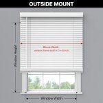 LazBlinds 2-inch Cordless Faux Wood Blinds with Royal Valance, Room Darkening Horizontal Window Blinds, Inside Mount Blinds for Windows - Fit for Window 23'' W x 36'' H - White