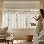 jinchan Linen Pinch Pleated Kitchen Curtains 36 Inch 2 Panels, Natural Linen Tier Curtains Back Tab Beige Farmhouse Cafe, Light Filtering Small Window Drapes for Bathroom Laundry Room Beige