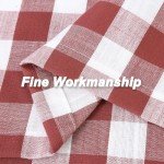 Red and White Tier Kitchen Curtains 36 Inches Long,Burgundy Buffalo Plaid Gingham Rod Pocket Half Window Treatment Set Half Window Cafe Curtains for Kitchen Bathroom, 28" x 36", Red/White, Set of 2