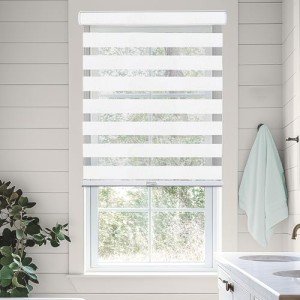 CHICOLOGY Zebra Blinds , Roller Window Shades , Blinds for Windows , Roller Shades for Windows , Window Shades for Home , Window Shades , Pull Down Shades for Windows , 35"W X 72"H , Basic Arctic
