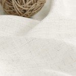 Nanspring Linen Cafe Curtains 30 Inch Length Light Filtering Semi Sheer Mini Curtains for Small Window Basement Bathroom Natural Back Tab Rod Pocket Pleated Short Sheer Kitchen Curtain 30x30 Cream