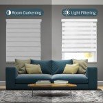 CHICOLOGY Zebra Blinds , Roller Window Shades , Blinds for Windows , Roller Shades for Windows , Window Shades for Home , Window Shades , Pull Down Shades for Windows , 35"W X 72"H , Basic Arctic