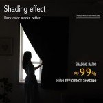 Adhesive Blackout Curtains- Self Stick Shades Window Blinds Curtains No Rod Needed Easy to Hang Curtains, Use for Bedroom, Living Room, Dining Room, Kitchen, Home Office, 35"W X 59"L, Black, 1 Panel