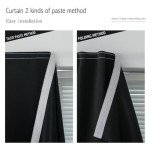 Adhesive Blackout Curtains- Self Stick Shades Window Blinds Curtains No Rod Needed Easy to Hang Curtains, Use for Bedroom, Living Room, Dining Room, Kitchen, Home Office, 35"W X 59"L, Black, 1 Panel