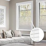 CHICOLOGY Faux Wood Blinds , Window Blinds , Wood Blinds , Window Shades , Window Treatments , Blinds & Shades , Window Shades For Home , Wooden Blinds , Basic White , 46"W X 36"H