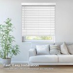 CHICOLOGY Faux Wood Blinds , Window Blinds , Wood Blinds , Window Shades , Window Treatments , Blinds & Shades , Window Shades For Home , Wooden Blinds , Basic White , 46"W X 36"H