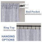 Chyhomenyc Light Grey Cafe Curtains 36 Inch Length, Light Filtering 3D Leaf Tufted Textured Sheer Curtains, Lightweight Rod Pocket Short Kitchen Window Drapes, 42" Wx36 L, 2 Pieces