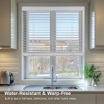 CHICOLOGY Faux Wood Blinds , Window Blinds , Wood Blinds , Window Shades , Window Treatments , Blinds & Shades , Window Shades For Home , Wooden Blinds , Basic White , 46"W X 36"H