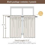 Chyhomenyc Light Grey Cafe Curtains 36 Inch Length, Light Filtering 3D Leaf Tufted Textured Sheer Curtains, Lightweight Rod Pocket Short Kitchen Window Drapes, 42" Wx36 L, 2 Pieces