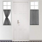 Cozynight Gray Sheer Tier Curtains - 45 inch Length Linen Curtain Sheers, Transparent Half Window Curtains for Kitchen, Bathroom, Cafe - Light Filtering Rod Pocket, 2 Panels