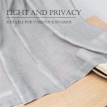 Cozynight Gray Sheer Tier Curtains - 45 inch Length Linen Curtain Sheers, Transparent Half Window Curtains for Kitchen, Bathroom, Cafe - Light Filtering Rod Pocket, 2 Panels