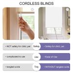 Joydeco White Cordless Roller Shades, Spring Roller Blackout Window Blinds with UV Protection, Room Darkening Window Shades and Door Blinds for Home and Office (28" W x 75" H, White)