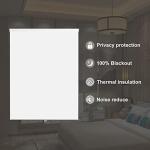 Joydeco White Cordless Roller Shades, Spring Roller Blackout Window Blinds with UV Protection, Room Darkening Window Shades and Door Blinds for Home and Office (28" W x 75" H, White)