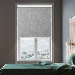 GENIMO 100% Blackout Roller Window Shades, Window Blinds Cordless with Thermal Insulated, UV Protection Fabric, Mini French Door Blinds for Home, Office, Bedroom, Easy to Install, Grey, 10" W X 75" H