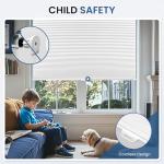 Grandekor No Tools No Drill Cordless Cellular Shades,34" W x 36" H,Blackout Honeycomb Blinds for Indoor Windows,UV Protection Privacy No Drill Blinds for Home,Door,White