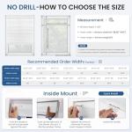 Grandekor No Tools No Drill Cordless Cellular Shades,34" W x 36" H,Blackout Honeycomb Blinds for Indoor Windows,UV Protection Privacy No Drill Blinds for Home,Door,White