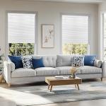 Grandekor No Tools No Drill Cordless Cellular Shades,34" W x 36" H,Blackout Honeycomb Blinds for Indoor Windows,UV Protection Privacy No Drill Blinds for Home,Door,White