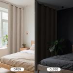 CUCRAF 100% Blackout Window Curtains 84 inches Long 2 Panels Set, Faux Linen Look Thermal Insulated Grommet Drapes, Room Darkening Curtain for Bedroom Living Room(W52 x L84 Inch, Light Khaki)