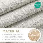 Joydeco 100% Blackout Curtains for Bedroom - Natural Linen Curtains 52" W x 108" L, Thermal Insulated 2 Panels White Light Blocking Drapes, Rod Pocket & Back Tabs, Darkening Privacy for Living Room
