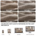 CUCRAF 100% Blackout Window Curtains 84 inches Long 2 Panels Set, Faux Linen Look Thermal Insulated Grommet Drapes, Room Darkening Curtain for Bedroom Living Room(W52 x L84 Inch, Light Khaki)