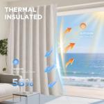 Joydeco 100% Blackout Curtains for Bedroom - Natural Linen Curtains 52" W x 108" L, Thermal Insulated 2 Panels White Light Blocking Drapes, Rod Pocket & Back Tabs, Darkening Privacy for Living Room