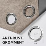 CUCRAF 100% Blackout Window Curtains 84 inches Long 2 Panels Set, Faux Linen Look Thermal Insulated Grommet Drapes, Room Darkening Curtain for Bedroom Living Room(W52 x L84 Inch, Light Khaki)