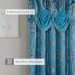 Elegant Comfort Luxurious Beautiful Curtain Panel Set with Attached Valance and Backing 54" X 84 inch (Set of 2), Navy Blue