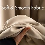 MIULEE Blackout Curtains 96 Inches Long for Bedroom Living Room Thermal Insulated Room Darkening Grommet Top Solid Light Blocking Drapery Set of 2 Window Panels Beige