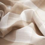 Jubilantex Tan White Buffalo Check Semi Sheer Curtain Panels Gingham Plaid Textured Curtains Drapery,Farmhouse Grommet Window Drapes for Living Room Bedroom Kids Room,2 Panels,Beige,40"x63"