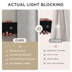 Joydeco 100% Blackout Curtains for Bedroom - Natural Linen Curtains 52" W x 108" L, Thermal Insulated 2 Panels White Light Blocking Drapes, Rod Pocket & Back Tabs, Darkening Privacy for Living Room