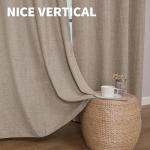 CUCRAF 100% Blackout Window Curtains 84 inches Long 2 Panels Set, Faux Linen Look Thermal Insulated Grommet Drapes, Room Darkening Curtain for Bedroom Living Room(W52 x L84 Inch, Light Khaki)