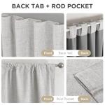 Joydeco 100% Blackout Curtains for Bedroom - Natural Linen Curtains 52" W x 108" L, Thermal Insulated 2 Panels White Light Blocking Drapes, Rod Pocket & Back Tabs, Darkening Privacy for Living Room