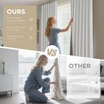 Joydeco 100% Blackout Curtains for Bedroom - Natural Linen Curtains 52" W x 108" L, Thermal Insulated 2 Panels White Light Blocking Drapes, Rod Pocket & Back Tabs, Darkening Privacy for Living Room