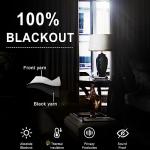 XWZO 100% Blackout Curtains 2 Panels with Tiebacks- Heat and Full Light Blocking Window Treatment with Black Liner for Bedroom/Nursery, Grommet Top, White, W52 x L84 Inches Long, Set of 2