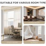 Joydeco 100% Blackout Curtains for Bedroom - Natural Linen Curtains 52" W x 108" L, Thermal Insulated 2 Panels White Light Blocking Drapes, Rod Pocket & Back Tabs, Darkening Privacy for Living Room