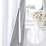 XWZO 100% Blackout Curtains 2 Panels with Tiebacks- Heat and Full Light Blocking Window Treatment with Black Liner for Bedroom/Nursery, Grommet Top, White, W52 x L84 Inches Long, Set of 2