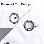 XWZO 100% Blackout Curtains 2 Panels with Tiebacks- Heat and Full Light Blocking Window Treatment with Black Liner for Bedroom/Nursery, Grommet Top, White, W52 x L84 Inches Long, Set of 2