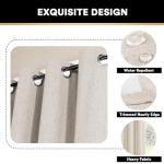 PrinceDeco Natural Linen Curtains 100% Blackout Linen Curtains for Bedroom Full Blackout Curtains 84 Inches Long Living Room Thermal Insulated Light Blocking Curtain Drapes White Backing, 2 Panels