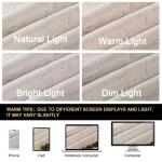 PrinceDeco Natural Linen Curtains 100% Blackout Linen Curtains for Bedroom Full Blackout Curtains 84 Inches Long Living Room Thermal Insulated Light Blocking Curtain Drapes White Backing, 2 Panels