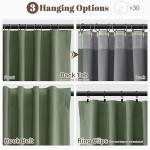 100% Blackout Linen Curtains 84 Inch Length 2 Panels Set Olive Green Luxury for Bedroom Windows Living Room Darkening Dark Green Thermal Insulated Drapes Nursery 7ft Long Back Tab Pleated Pocket