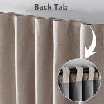 Zyvola 100% Blackout Curtains 84 inch Length 2 Panels Faux Linen Long Drapes for Bedroom Living Room Black Out Room Darkening Curtain Thermal Insulated Back Tab Rod Pocket(W52 x L84, Beige)