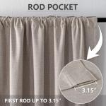 Zyvola 100% Blackout Curtains 84 inch Length 2 Panels Faux Linen Long Drapes for Bedroom Living Room Black Out Room Darkening Curtain Thermal Insulated Back Tab Rod Pocket(W52 x L84, Beige)