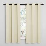 NICETOWN Kitchen Curtains for Decoration, Thermal Insulated Grommet Room Darkening Draperies/Panels for Laundry (Beige, 2 Panels, W42 x L63 inches)