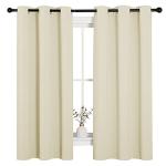 NICETOWN Kitchen Curtains for Decoration, Thermal Insulated Grommet Room Darkening Draperies/Panels for Laundry (Beige, 2 Panels, W42 x L63 inches)