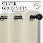 NICETOWN Kitchen Curtains for Decoration, Thermal Insulated Grommet Room Darkening Draperies/Panels for Laundry (Beige, 2 Panels, W42 x L63 inches)