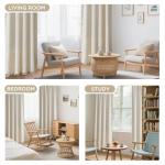 Joydeco Beige Boho Curtains 84 Inch Length 2 Panels, Super Soft Bohemian Farmhouse Curtains with Tassels, Semi Sheer Light Filtering Drapes for Bedroom Living Room (Rod Pocket, 52Wx84L)