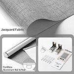 GENIMO 100% Blackout Roller Window Shades, Window Blinds Cordless with Thermal Insulated, UV Protection Fabric, Mini French Door Blinds for Home, Office, Bedroom, Easy to Install, Grey, 10" W X 75" H