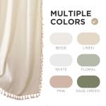 Joydeco Beige Boho Curtains 84 Inch Length 2 Panels, Super Soft Bohemian Farmhouse Curtains with Tassels, Semi Sheer Light Filtering Drapes for Bedroom Living Room (Rod Pocket, 52Wx84L)