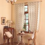 TIVNICO Boho Farmhouse Curtains for Living Room 2 Panels,Linen Floral Fall Curtains 84 Inches Long,Privacy Country Vine Pattern Bedroom Curtain,Let Light in Window Drapes Beige Color